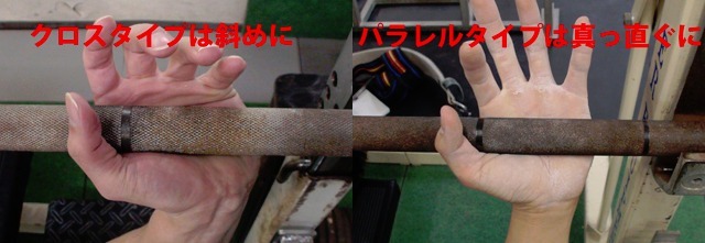 (左)A1タイプとB2タイプのクロスタイプ / (右)A2タイプとB1タイプのパラレルタイプ