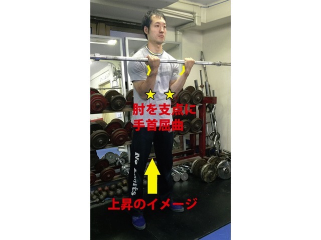 A1タイプ 手首をやや内側に巻き込みながら、肘を支点にして身体が伸びあがるイメージ