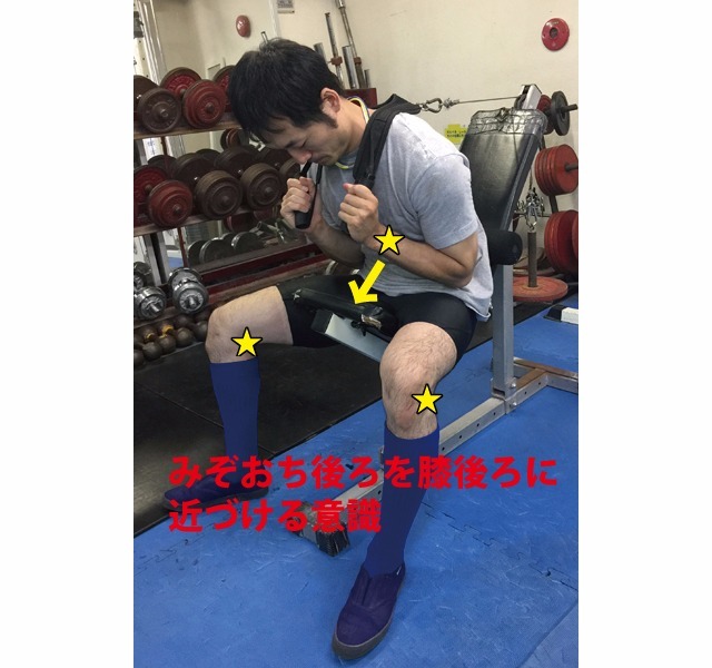 A2タイプ みぞおち後ろを膝後ろに近づける意識