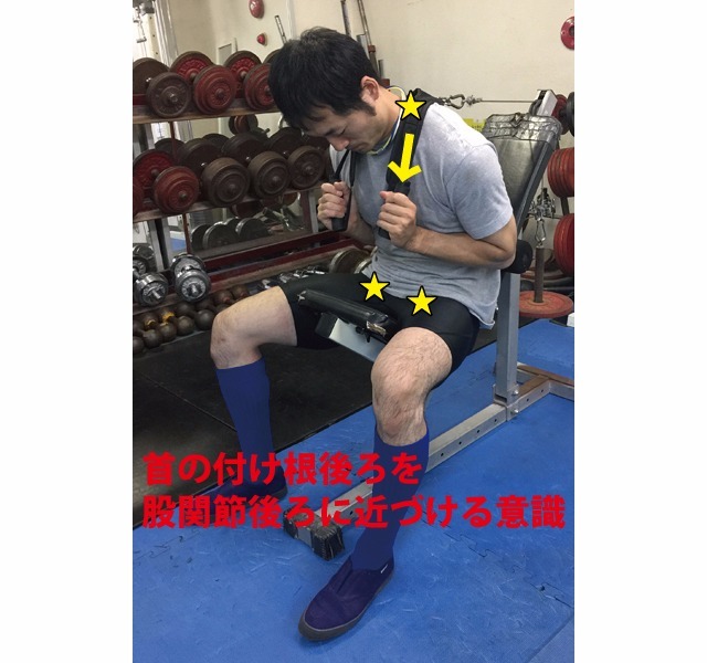 B1タイプ 首の付け根後ろを股関節後ろに近づける意識