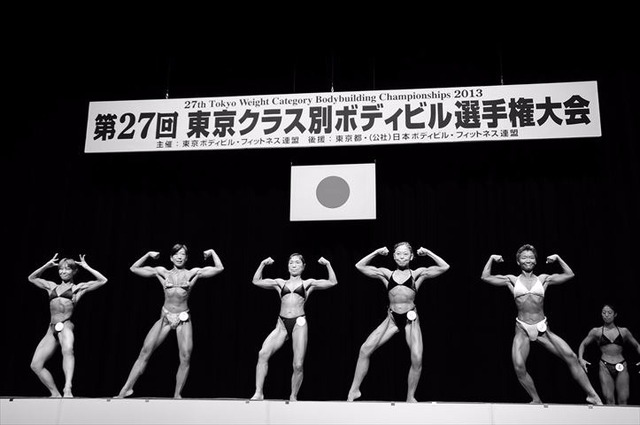 女子+46㎏級。左より大森、濱田、斎藤、山﨑、松井