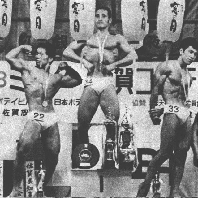 ミスターの部入賞者たち。左から2位・横田、1位・平井、3位・川越の3選手。