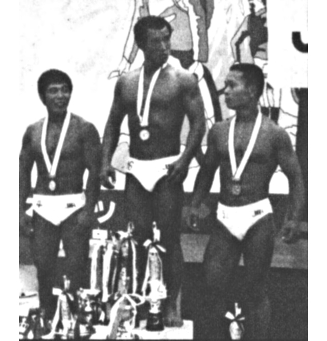 ミスター北陸２連勝を飾った竹山選手（中央）と２位米屋（左）、３位樋口（右）の上位３選手