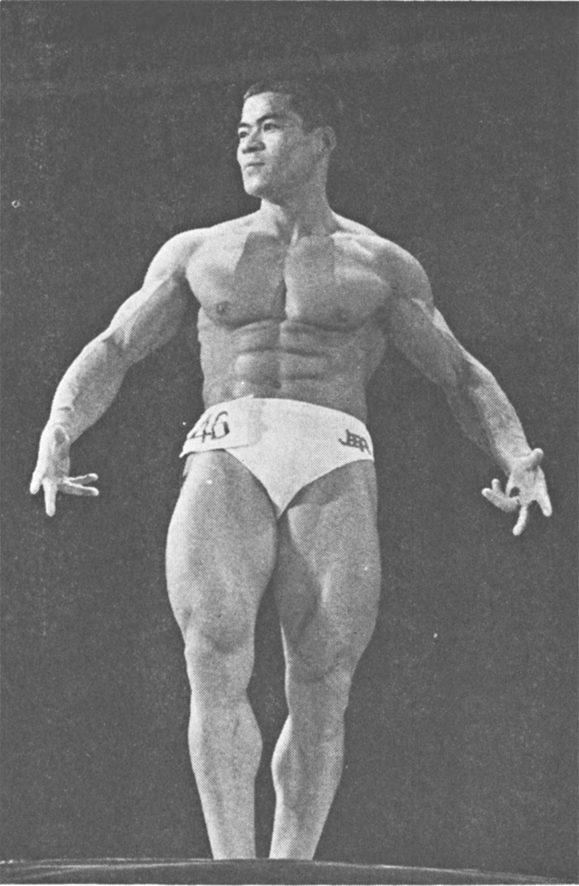 昭和40・41年とミスター全日本コンテストをに連覇した小笹和俊選手。小笹選手は翌昭和42年には第13回ミスター日本にも優勝した。