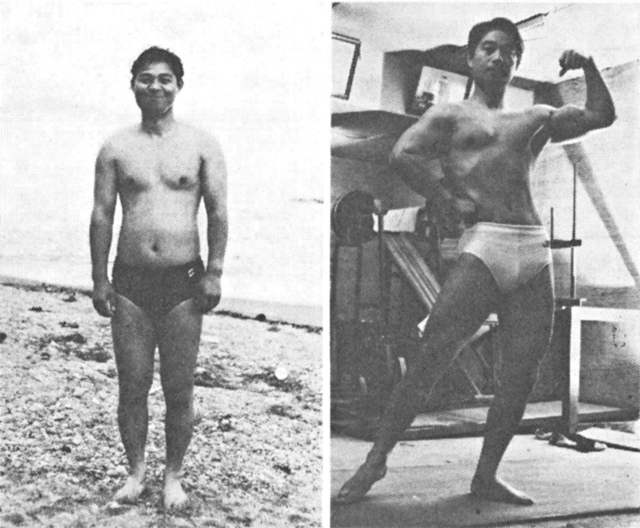 藤林さんの減量前（46年８月）と減量後（51年４月）