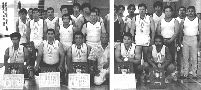 前列左から鈴木、福本、斉藤、遠藤審判長、南波、田崎