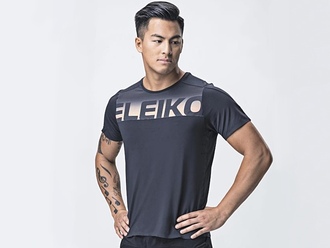 【Eleiko】 Elevate T-shirt Jet Black 背部滑り止め用シリコンプリントTシャツ